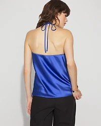 O-Ring Satin Halter Top
