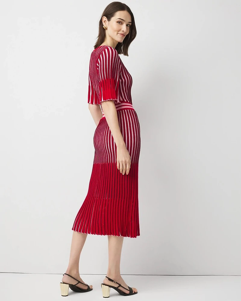 Petite Flutter Sleeve Sweater Dress