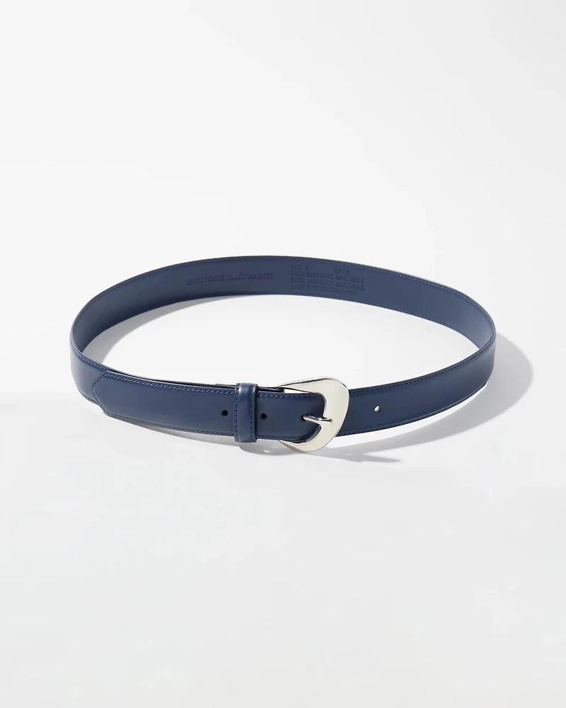 Sculptured Buckle Denim Belt