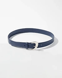 Sculptured Buckle Denim Belt