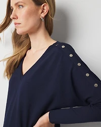 Snap Detail Dolman Sleeve Top