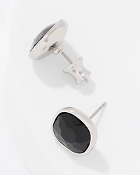 Black Glass Stud Earrings
