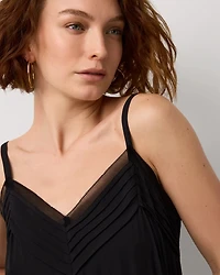 Pintuck Crepe Tank