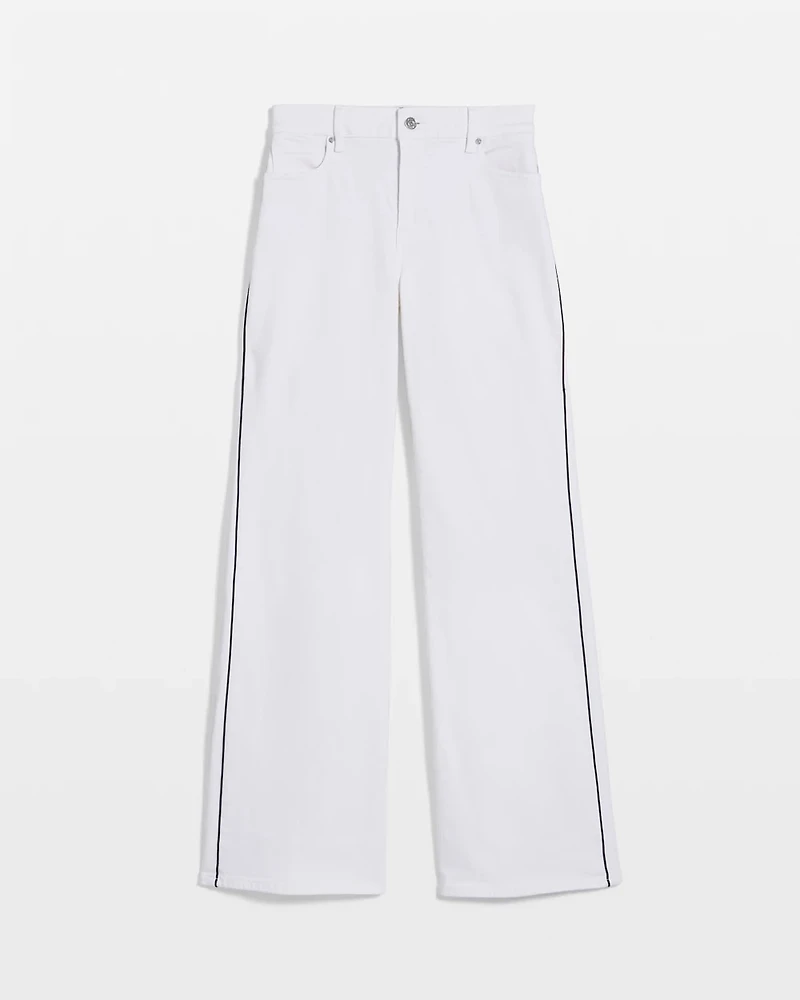 Piping Detail High Rise Wide Leg Jean