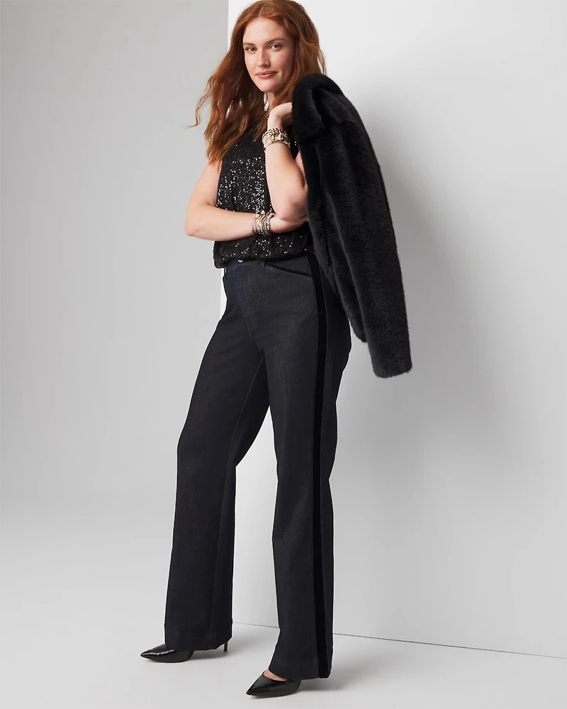 Extra High-Rise Sculpt Velvet Trim Trouser Jean