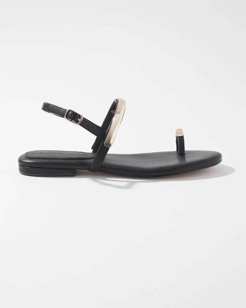 Gold Hardware Flat Sandal