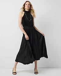 Pleated Midi Halter Dress