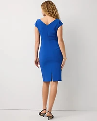 Cap Sleeve Draped Sheath Dress