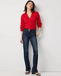 Elbow Sleeve Poplin Shirt