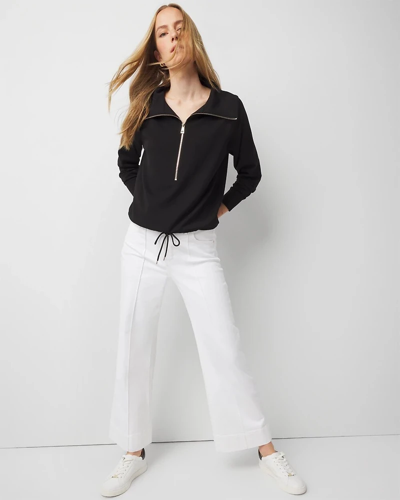Petite Mock Neck Half-Zip Pullover