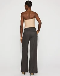 High-Rise Pinstriped Wide-Leg Pant