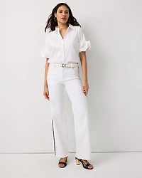 Piping Detail High Rise Wide Leg Jean