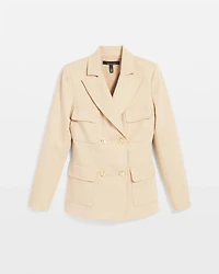 Double-Breasted Utility Blazer