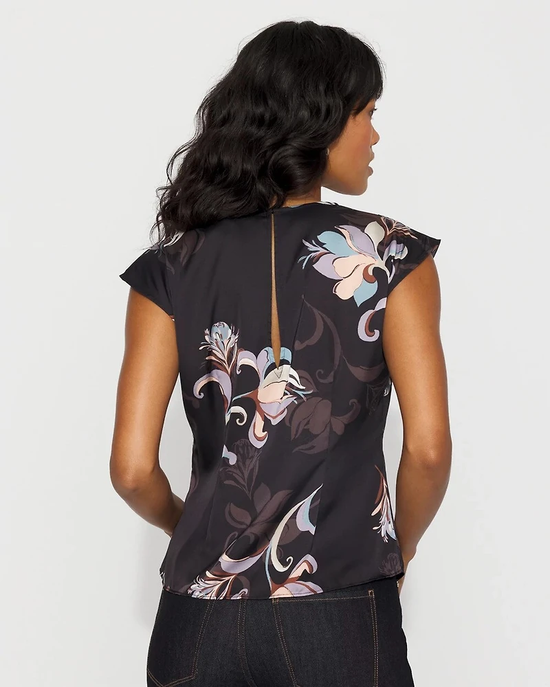 Satin V-Neck Shell