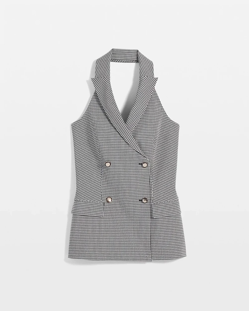 Gingham Halter Vest