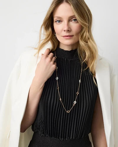 Pavé Rings Single Strand Necklace