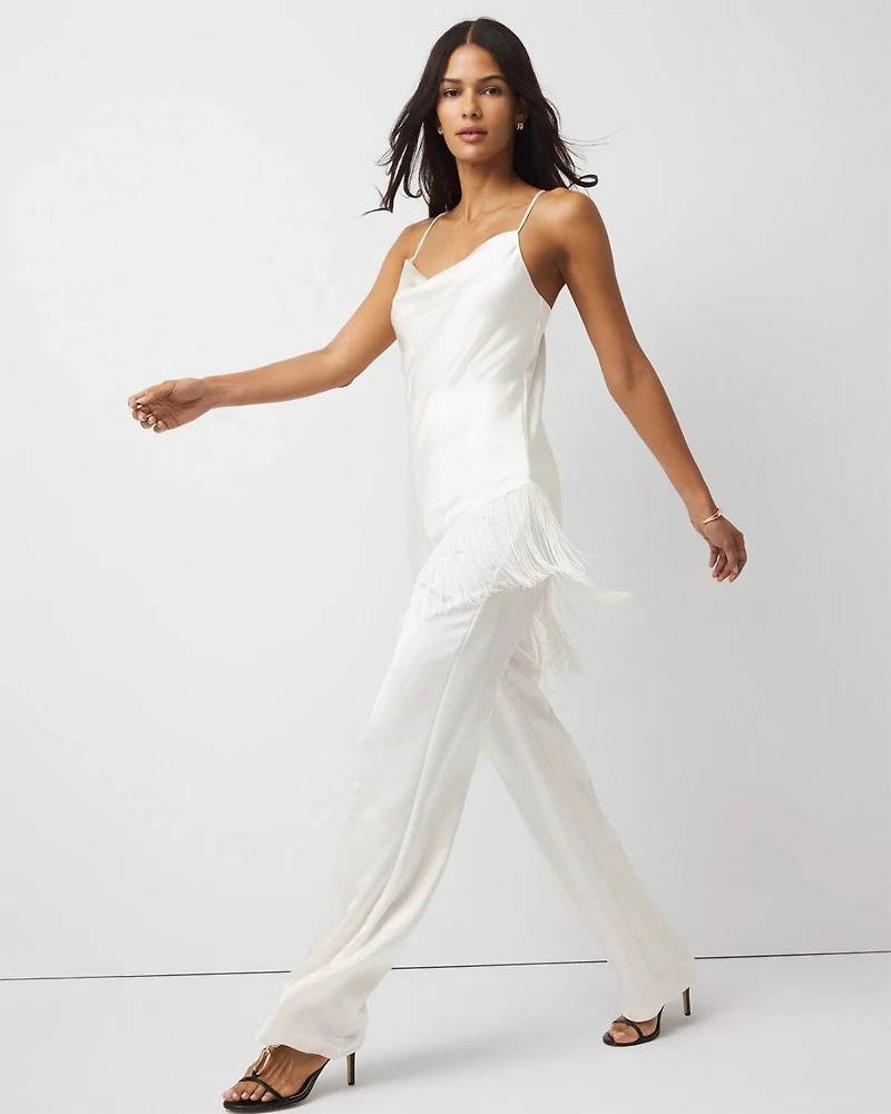 Fringe Satin Jumpsuit