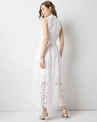 Petite Eyelet Hem Midi Dress