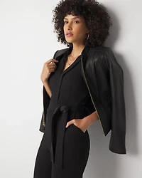 Petite Sleeveless Tie Waist Jumpsuit