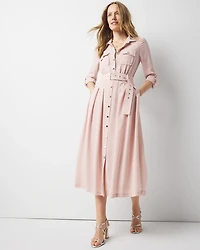 Long Sleeve Utility Shirt Dress