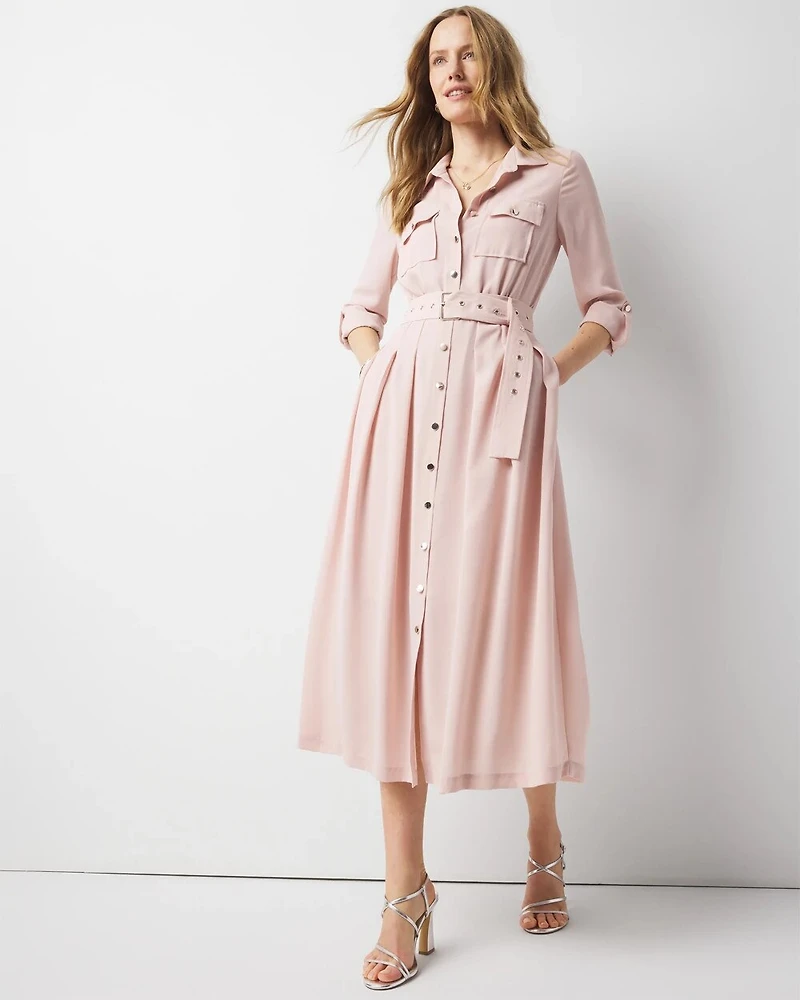 Long Sleeve Utility Shirt Dress