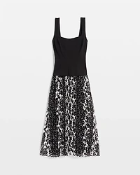 Bustier Pleated Midi Dress