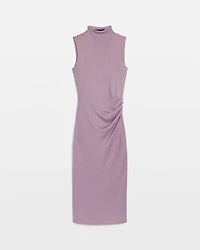 Mock Neck Ribbed Maxi Dress