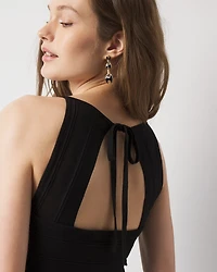 Halter Sweater Dress with Fringe