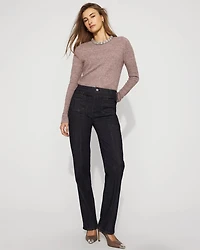 Embellished Crewneck Pullover Sweater