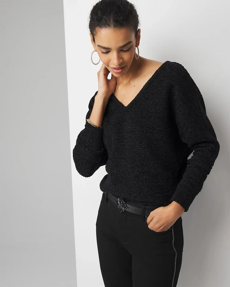 V-Neck Chenille Pullover
