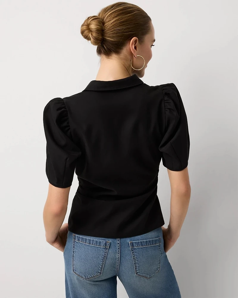 Puff Sleeve Twill Shirt