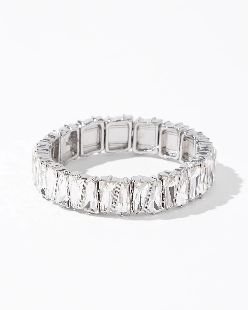 Art Deco Clear Crystal Stretch Bracelet