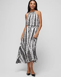 Sleeveless Pleat Chain Neck Halter