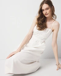 Poplin Tie Back Midi Dress