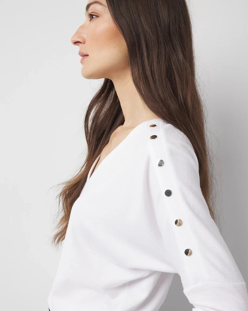 Snap Detail Dolman Sleeve Top