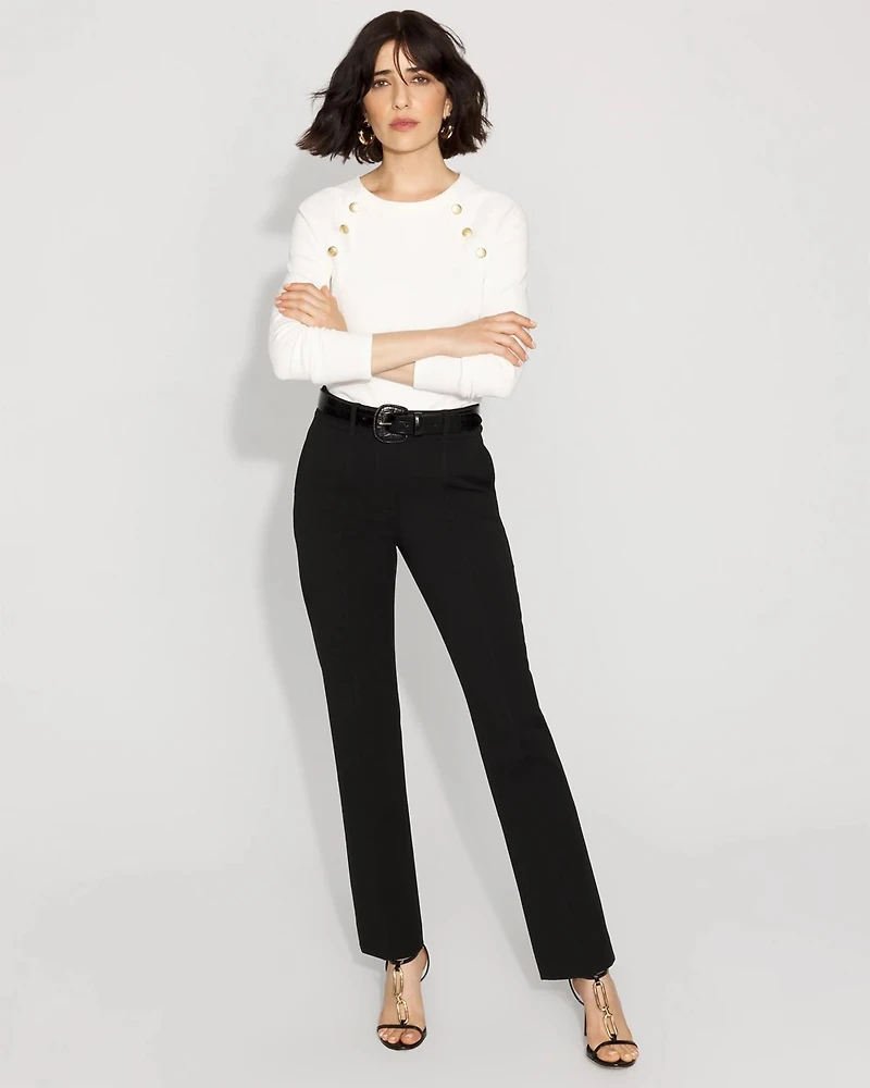 Petite High-Rise Zoey Straight Leg Pant