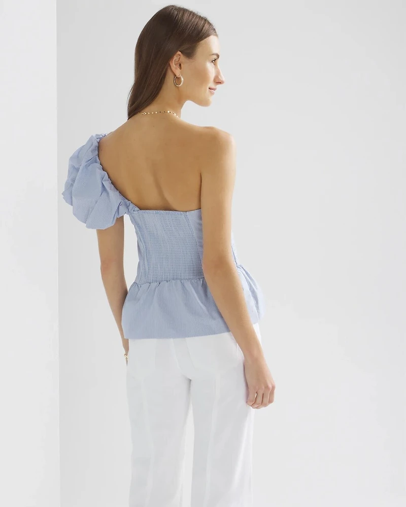 Off-the-Shoulder Asymmetrical Poplin Bustier
