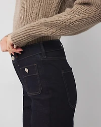 High-Rise Patch Pocket Bootcut Jeans