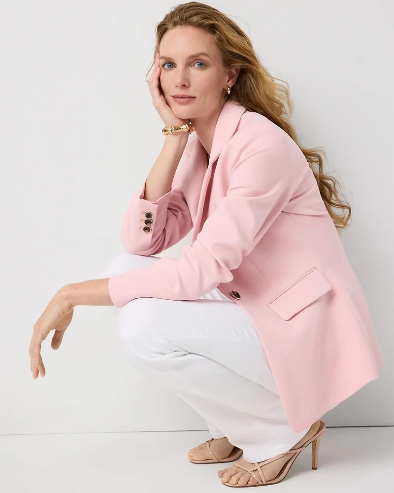 Ruched Sleeve Blazer