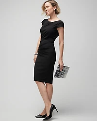 Cap Sleeve Draped Sheath Dress