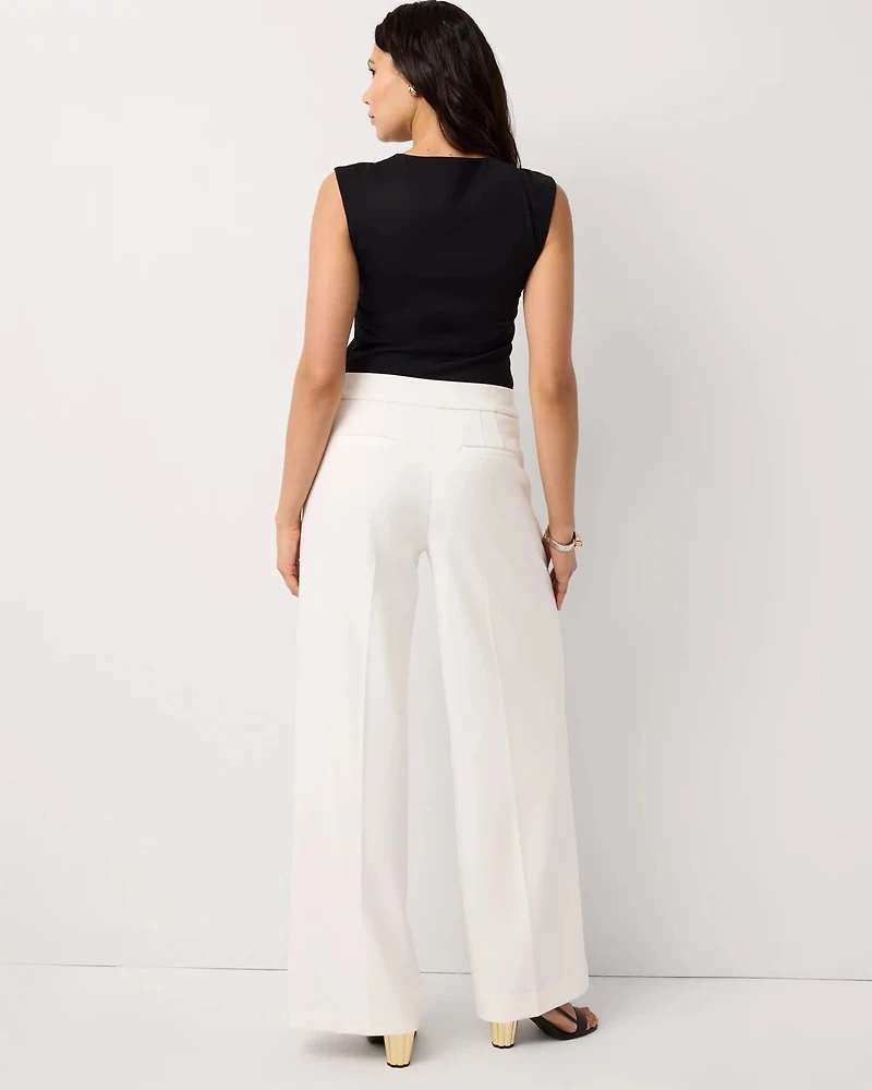 Knit Crepe Pull-On Wide Leg Pant