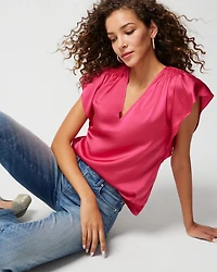 Flutter-Sleeve V-Neck Top