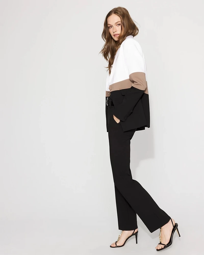 Colorblocked One-Button Blazer