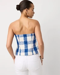 Petite Bouclé Plaid Bustier