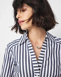 Elbow-Sleeve Poplin Shirt