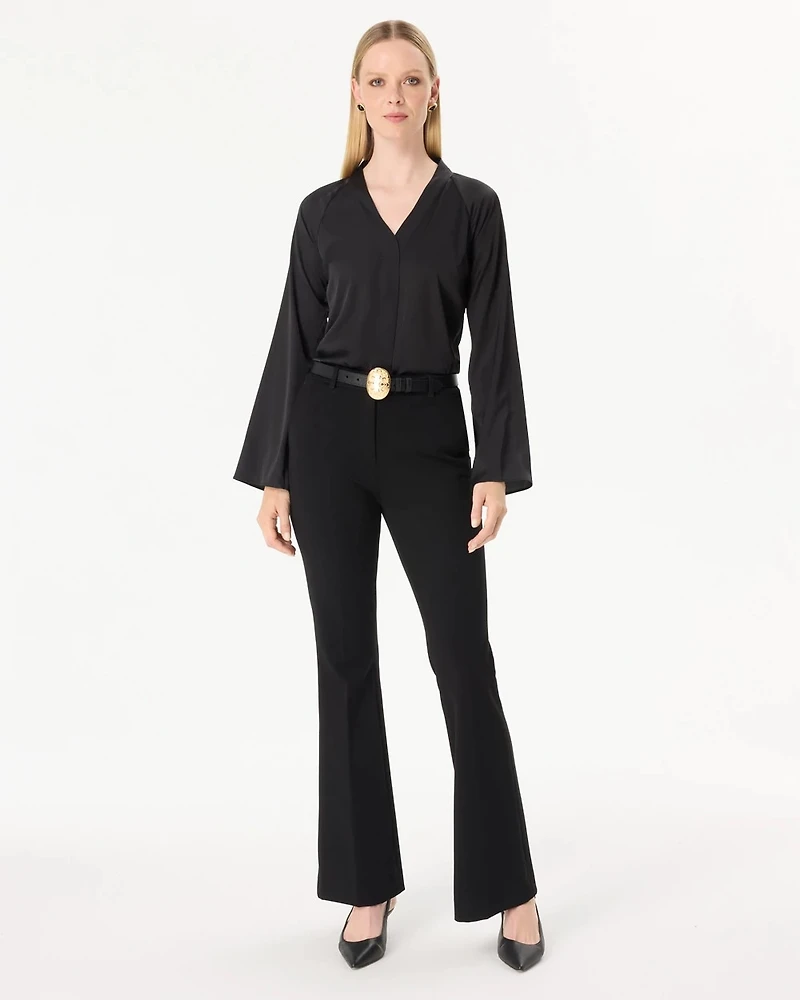 Raglan Sleeve Satin Shirt