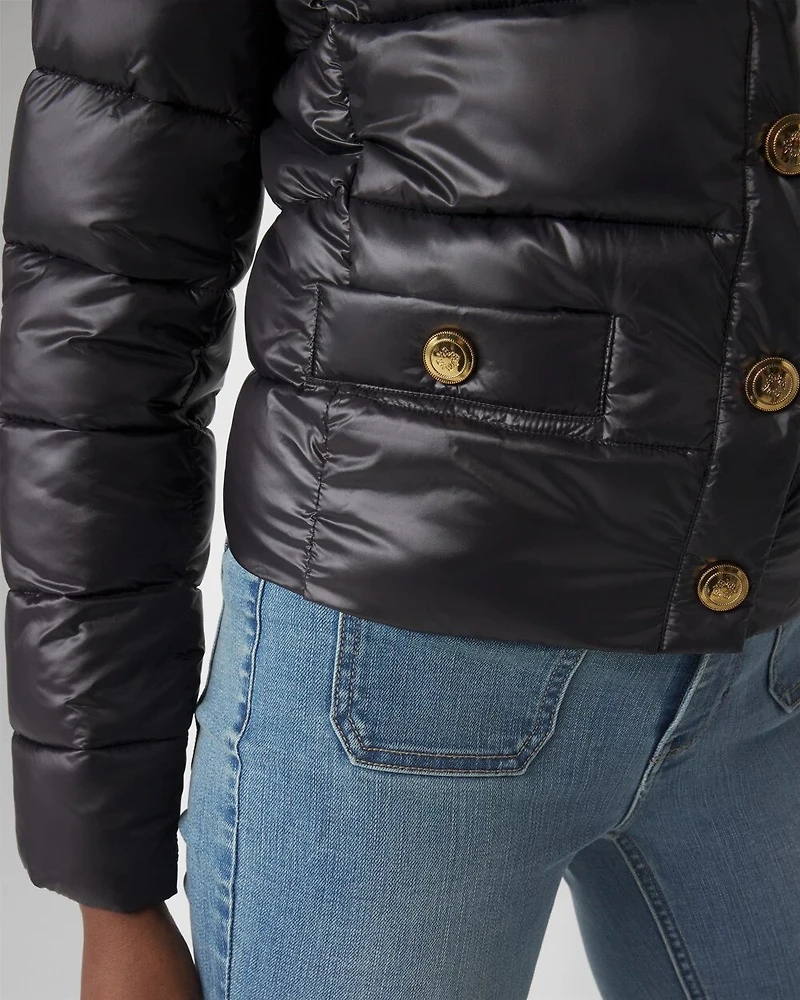 Collarless Puffer Jacket