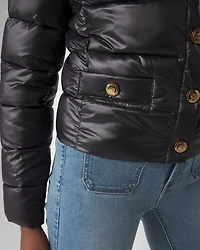 Collarless Puffer Jacket