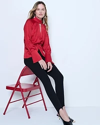 Twist Front Satin Blouse