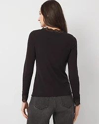 Lace Trim Long Sleeve Tee